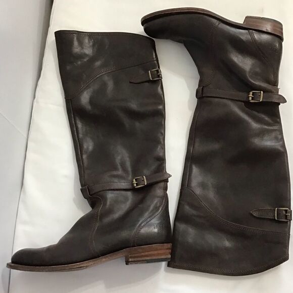 FRYE Dorado Leather Western Style Riding Boots Knee High Size 8 - Picture 4 of 14